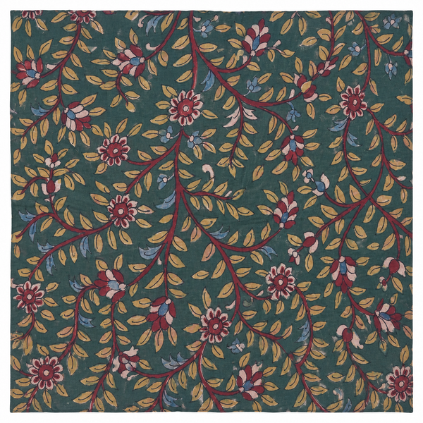 HAND-PAINTED SCARF in hunter