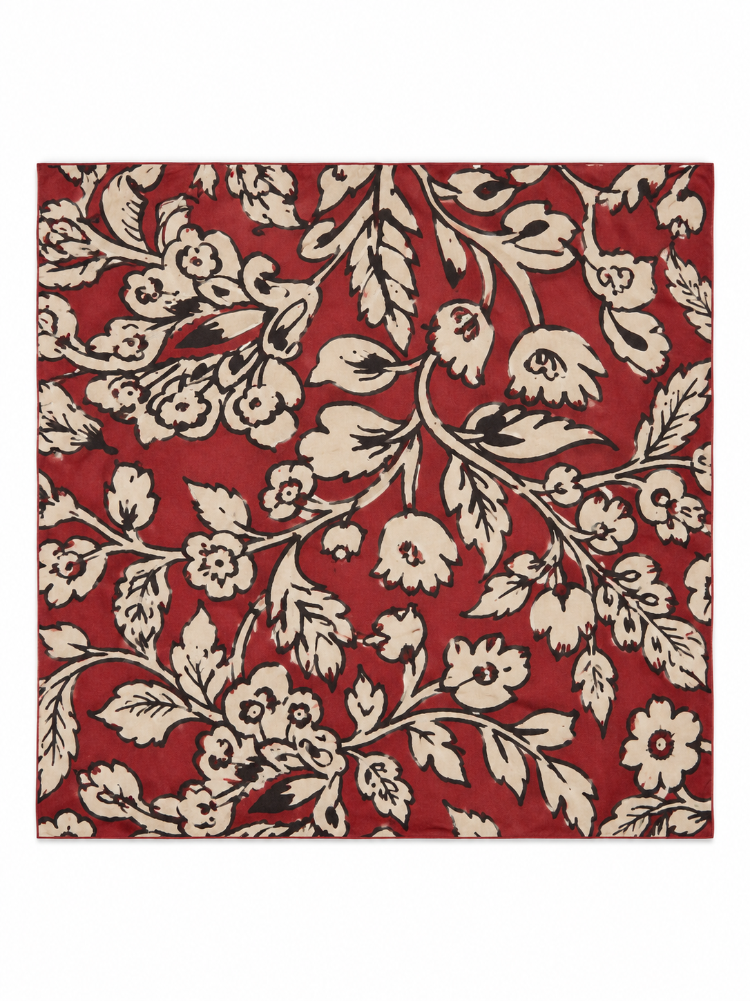 HAND-PAINTED SCARF in crimson