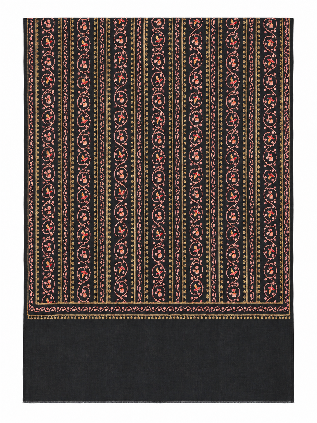 EMBROIDERED SCARF in black