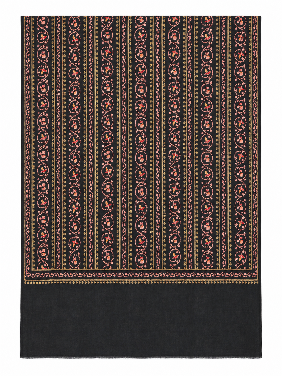 EMBROIDERED SCARF in black
