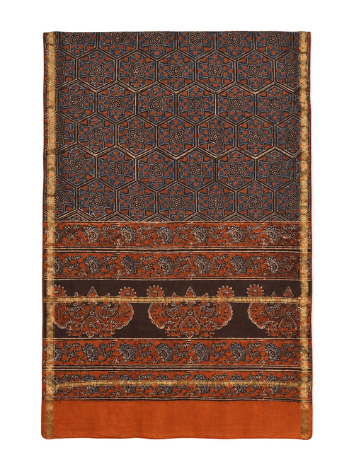 CHANDERI SCARF in rust