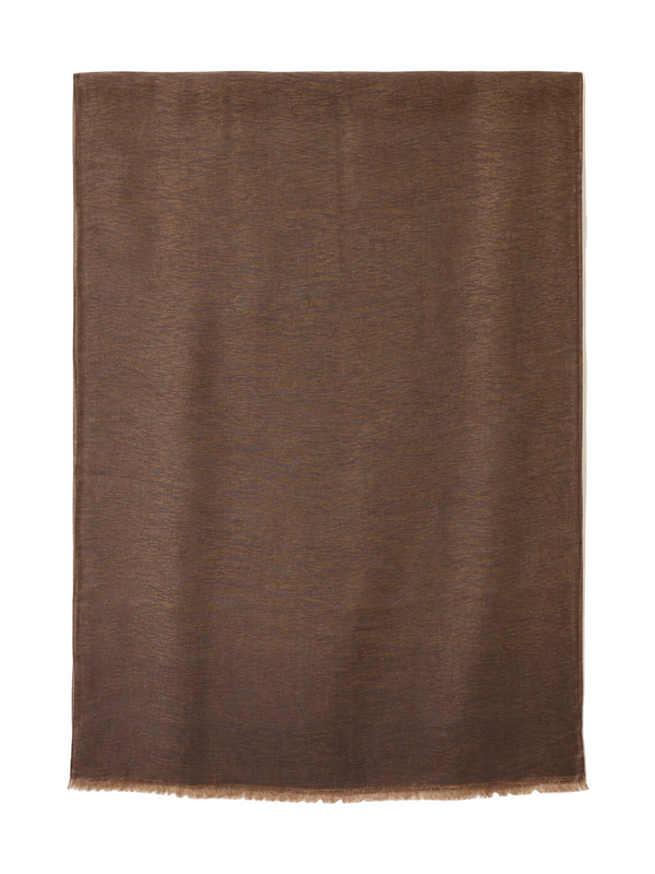GOLD SCARF in textured cocoa