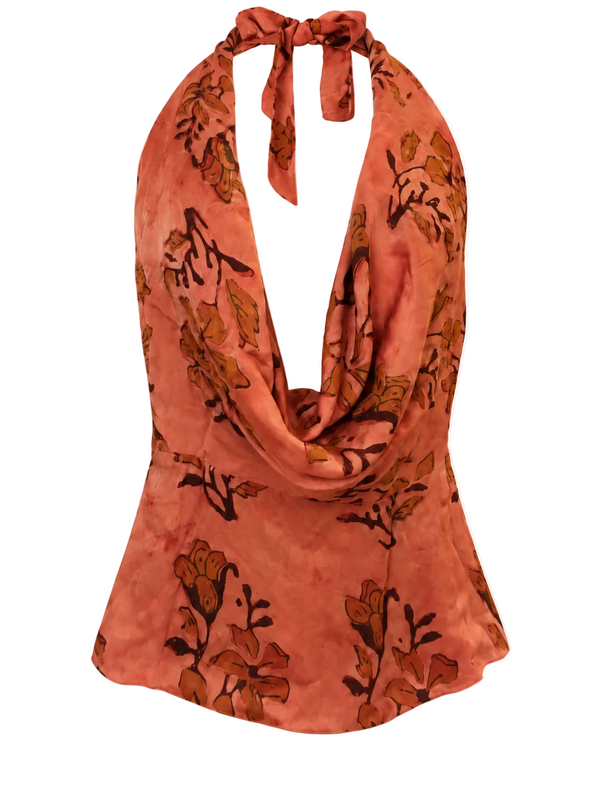 THE HALTER in pink floral