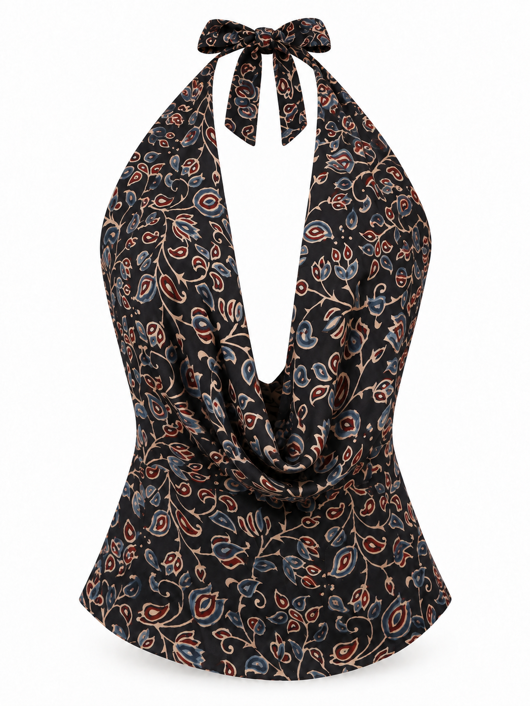 THE HALTER in navy floral