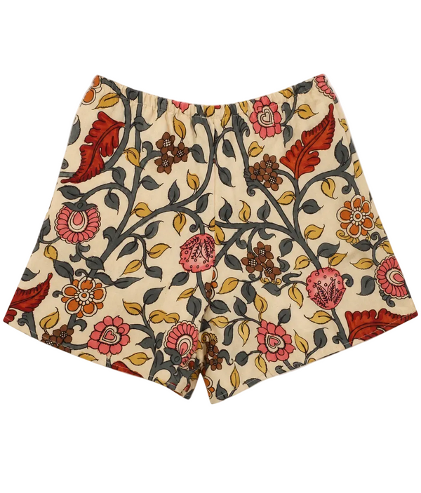 HAND PAINTED shorts in cream