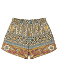 HAND PAINTED shorts in cyan