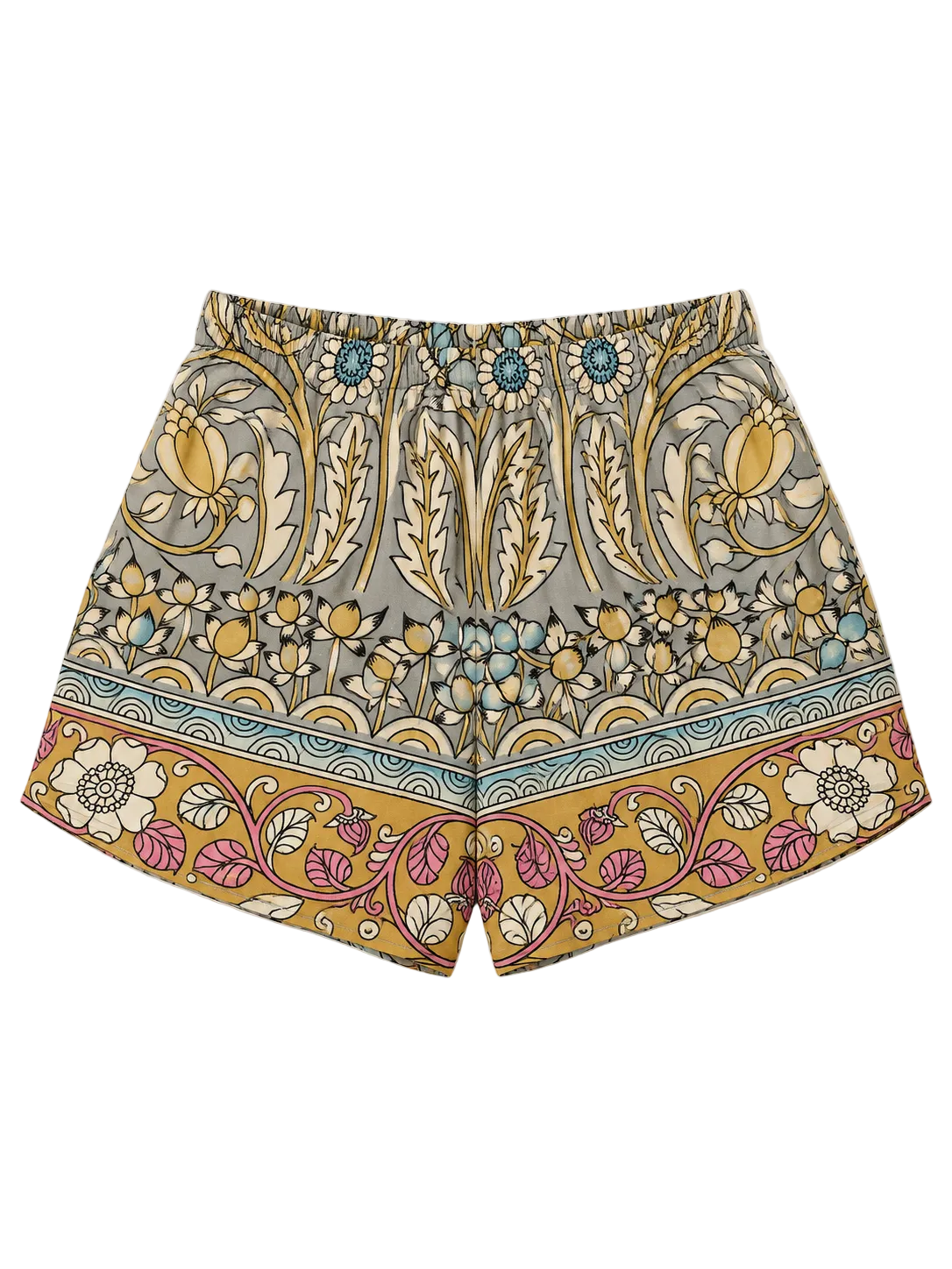 HAND PAINTED shorts in cyan