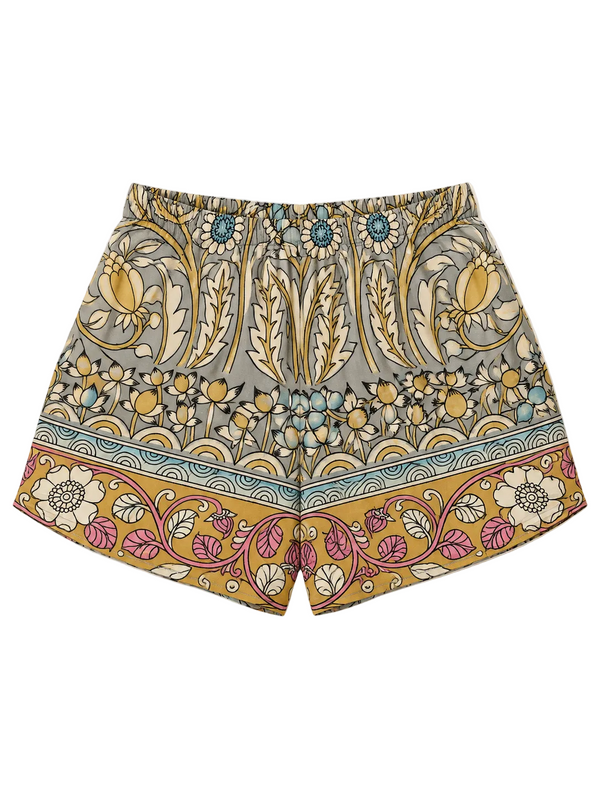 HAND PAINTED shorts in cyan