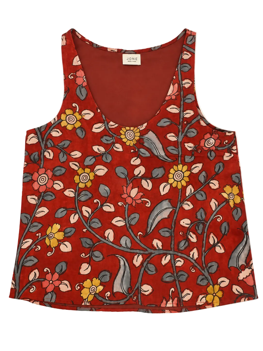 HAND PAINTED cami in crimson
