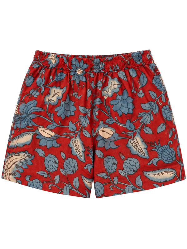 HAND PAINTED shorts in red
