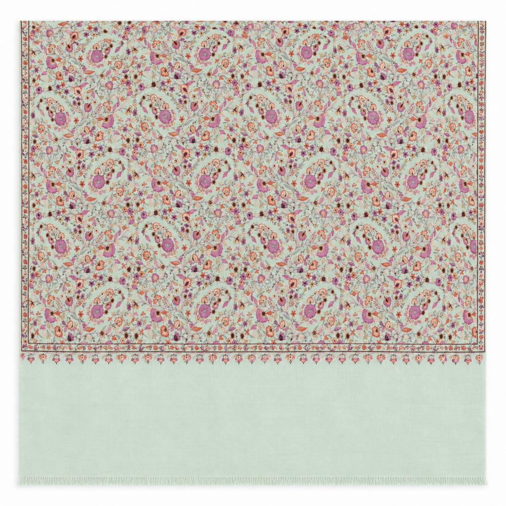 EMBROIDERED SCARF in pistachio