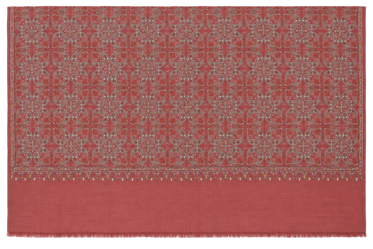 EMBROIDERED SCARF in rose