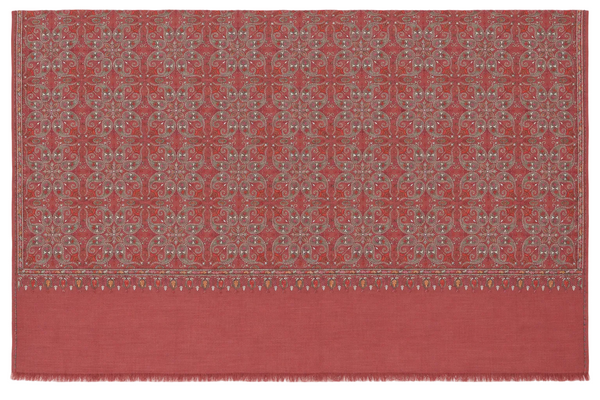 EMBROIDERED SCARF in rose