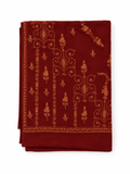 EMBROIDERED SCARF in maroon