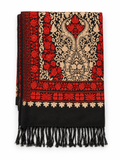 EMBROIDERED SCARF in black