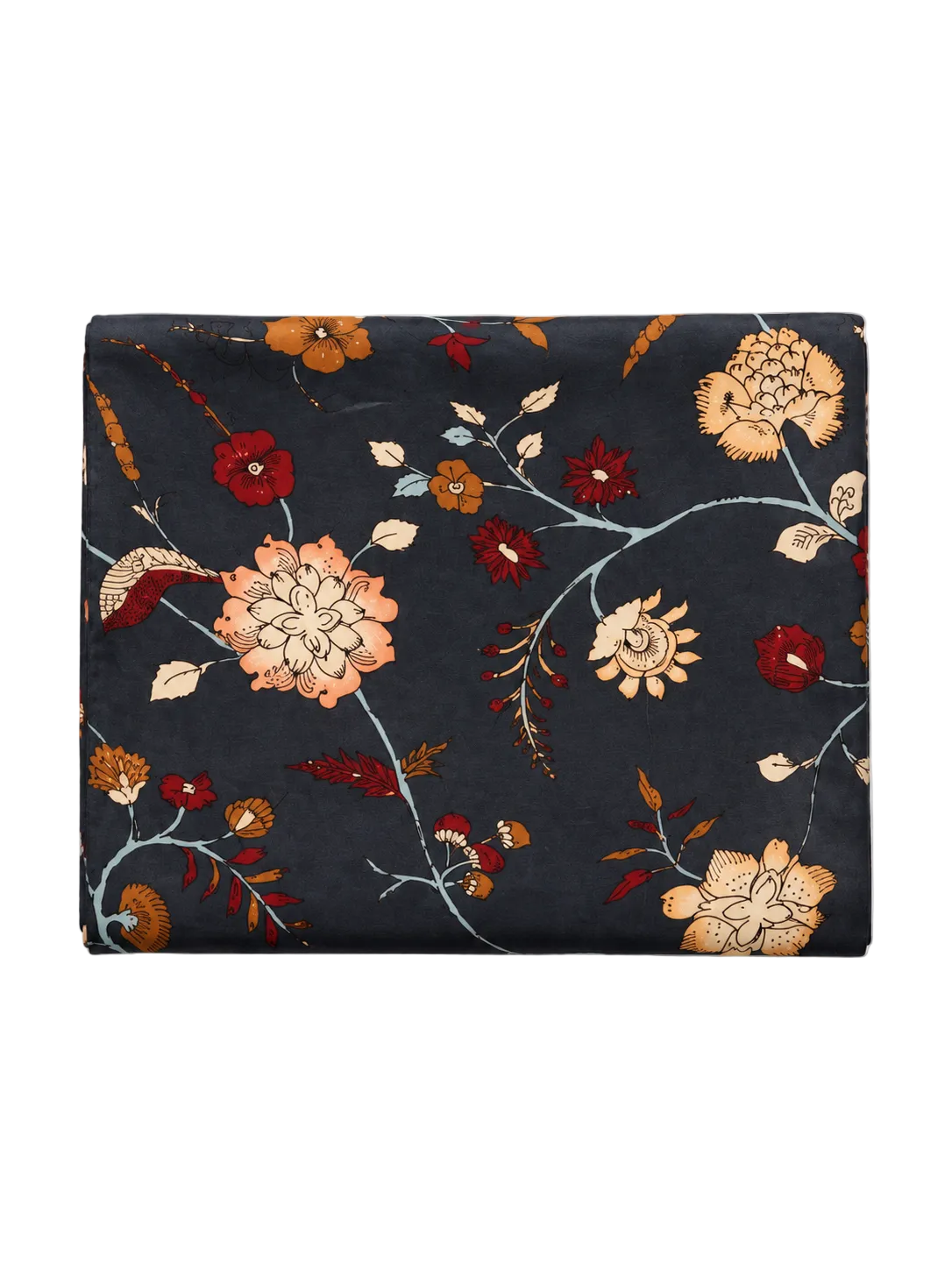 HAND-PAINTED scarf in navy