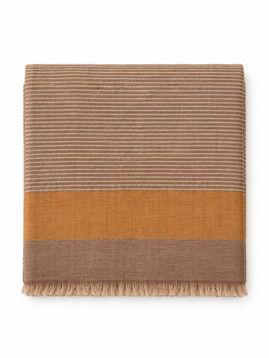GOLD SCARF in taupe stripe