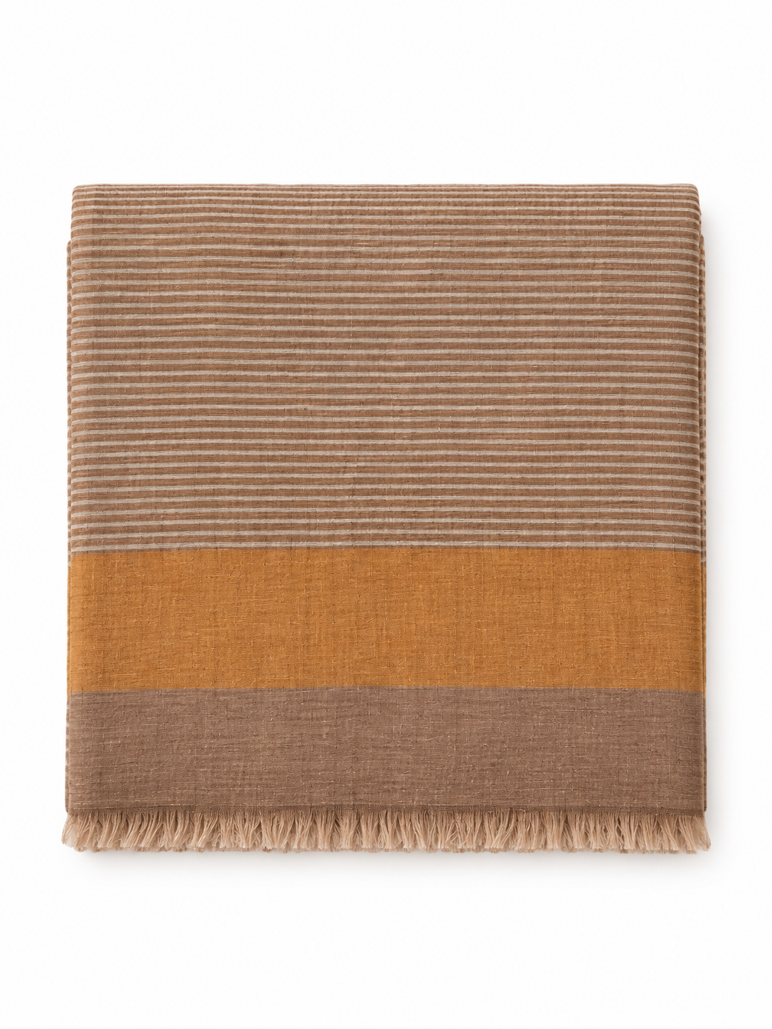 GOLD SCARF in taupe stripe
