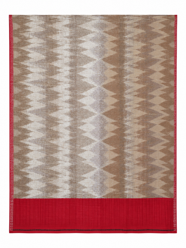 GOLD SCARF in crimson