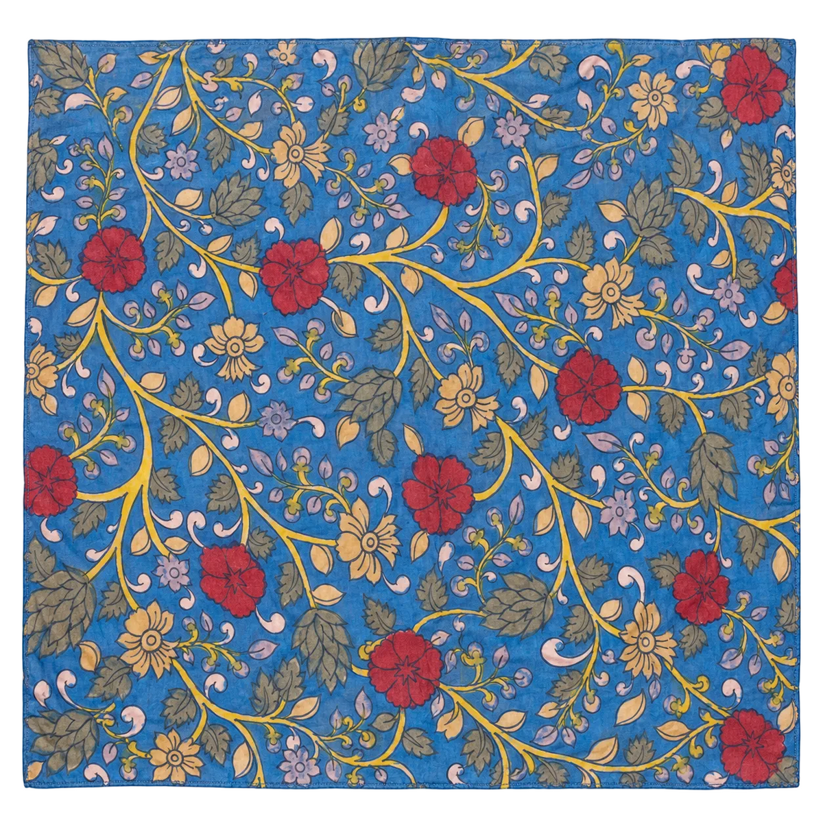 HAND-PAINTED SCARF in azure