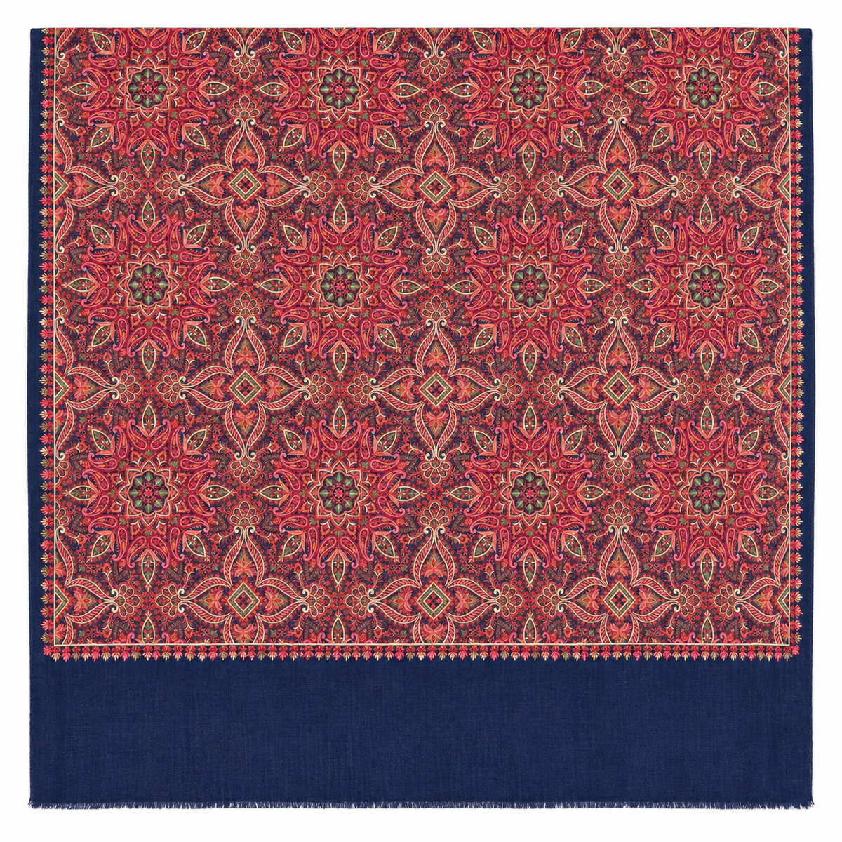 EMBROIDERED SCARF in navy