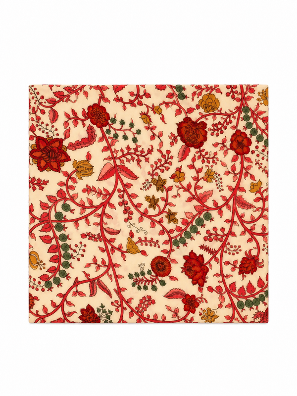 HAND-PAINTED SCARF in flamingo