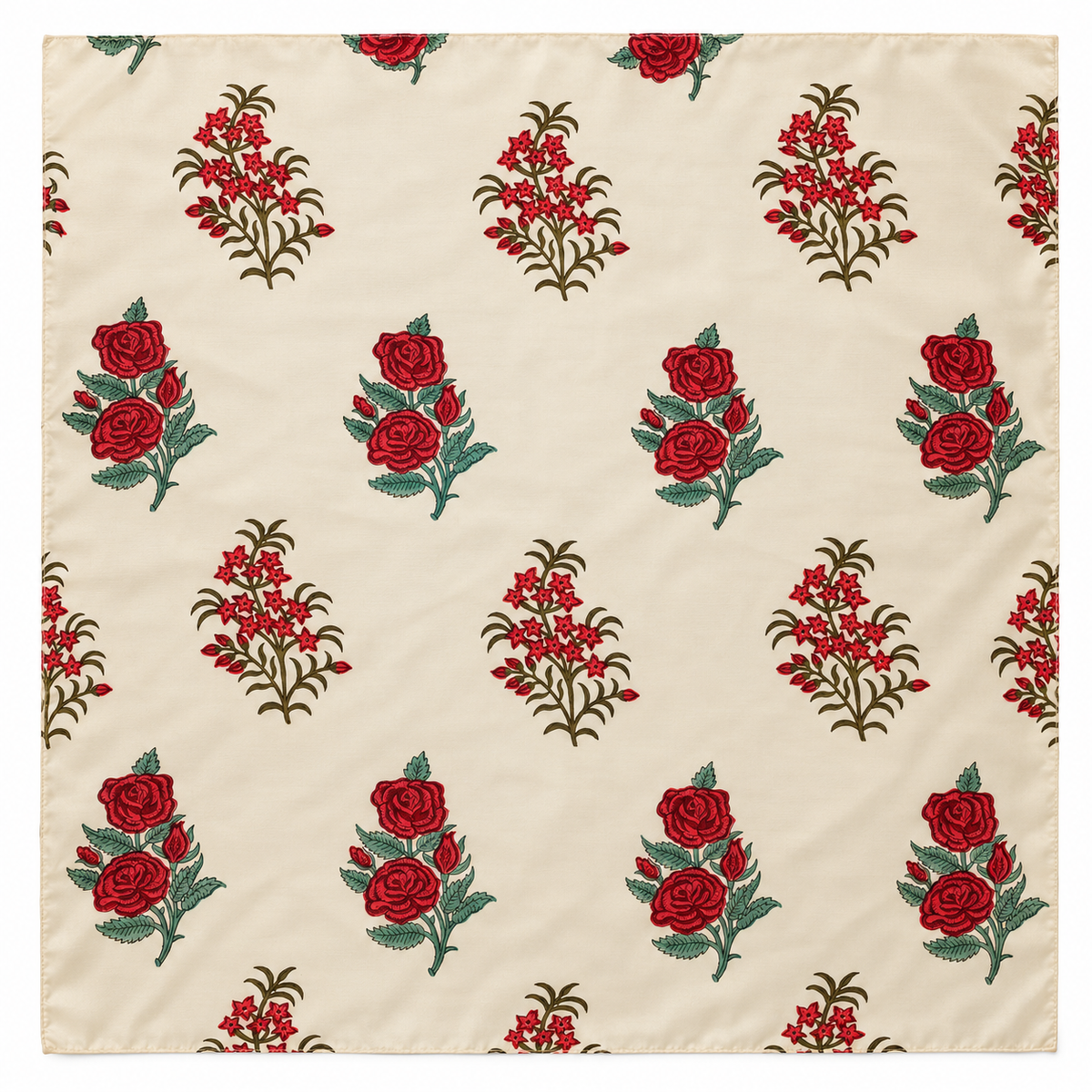 HAND-PRINTED SCARF in white vine