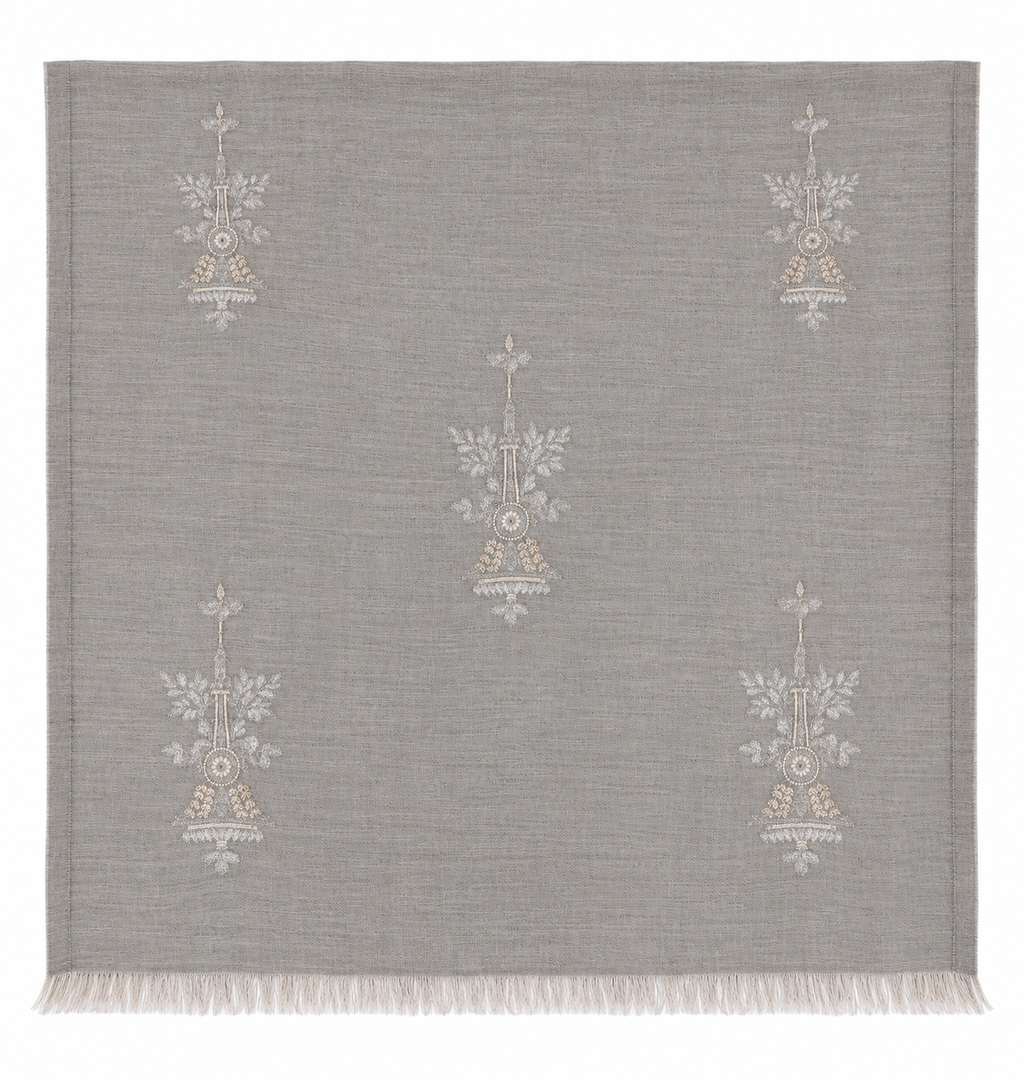EMBROIDERED SCARF in silver