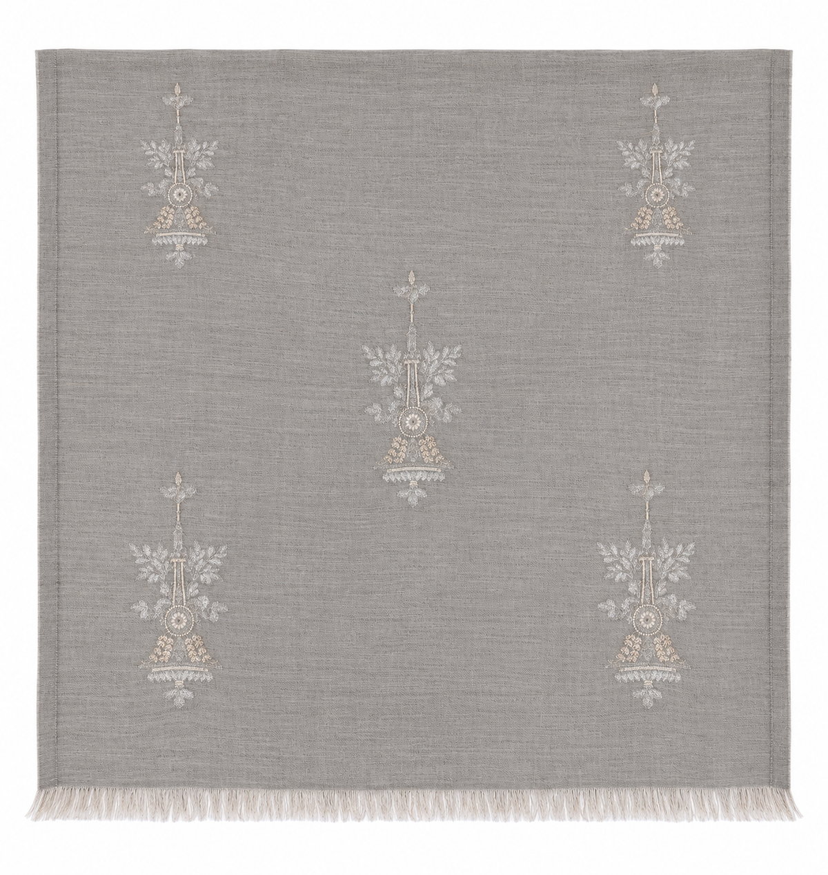 EMBROIDERED SCARF in silver