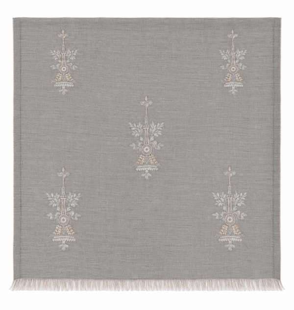 EMBROIDERED SCARF in silver