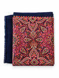 EMBROIDERED SCARF in navy