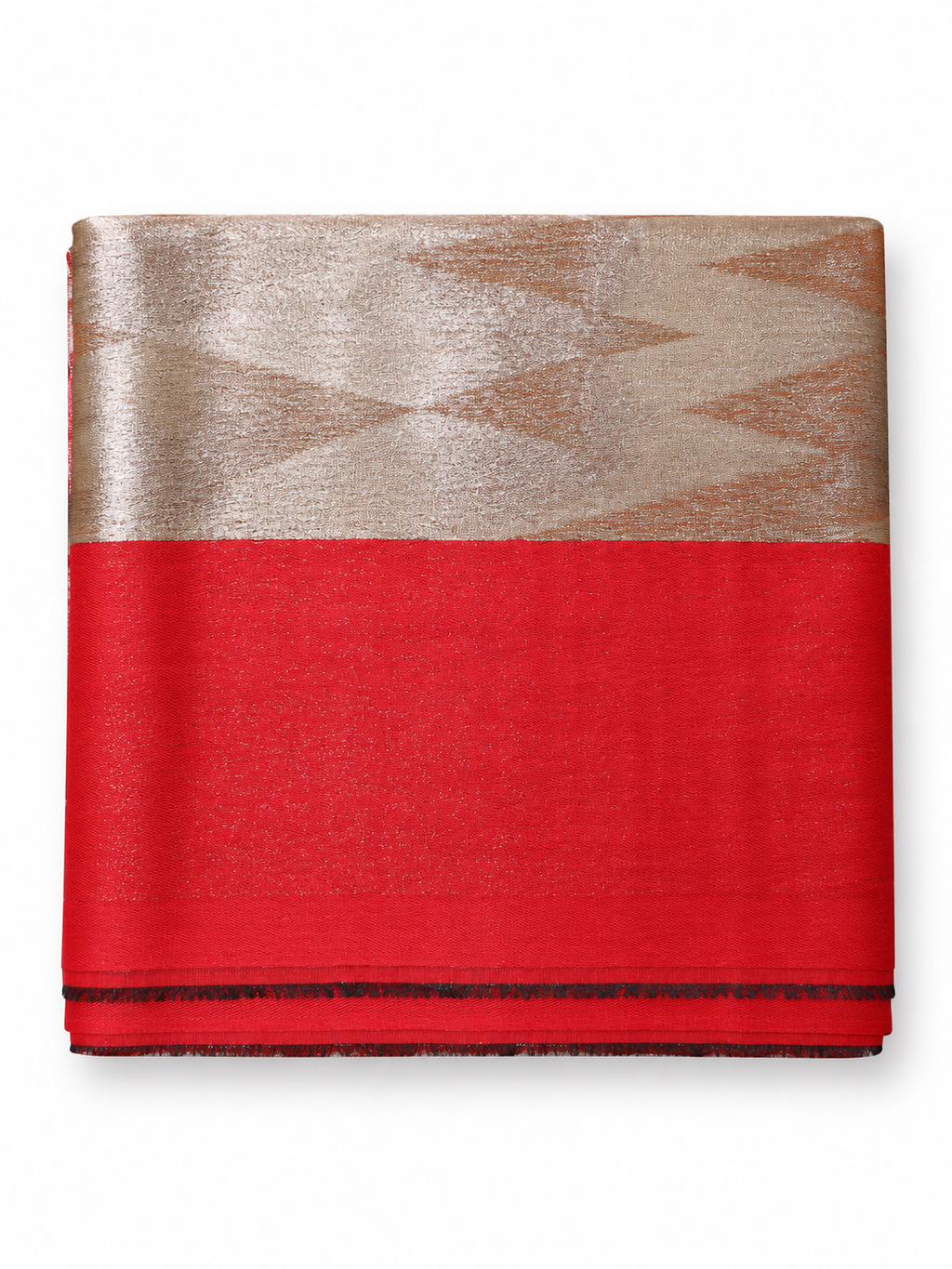 GOLD SCARF in crimson