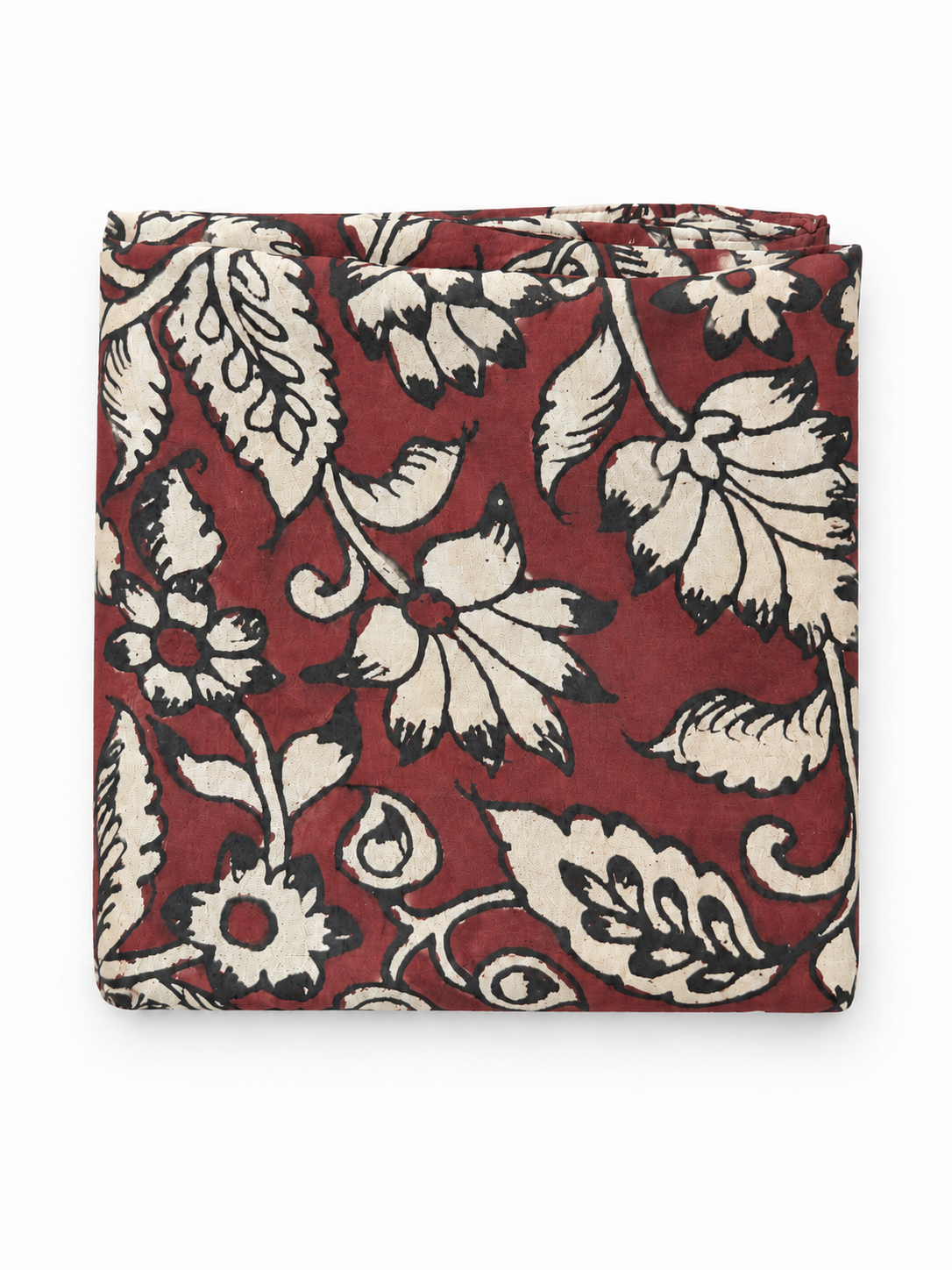 HAND-PAINTED SCARF in crimson