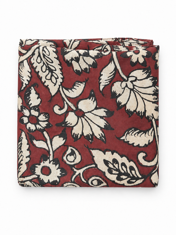 HAND-PAINTED SCARF in crimson