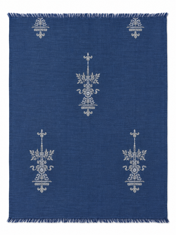EMBROIDERED SCARF in steel