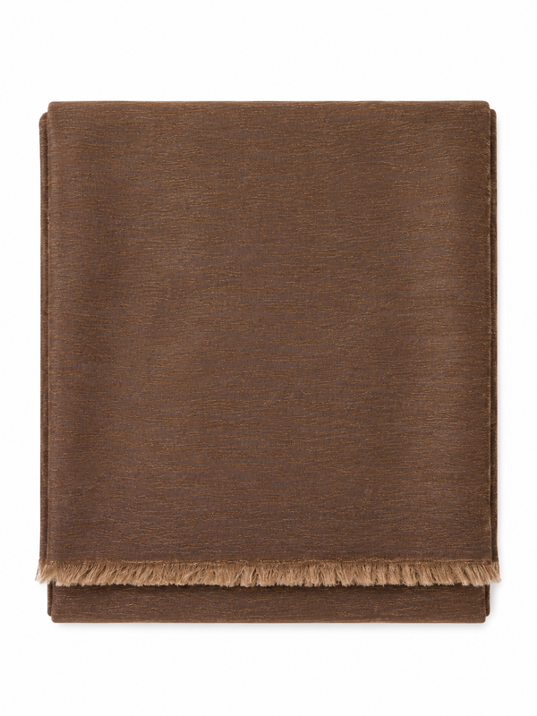 GOLD SCARF in textured cocoa