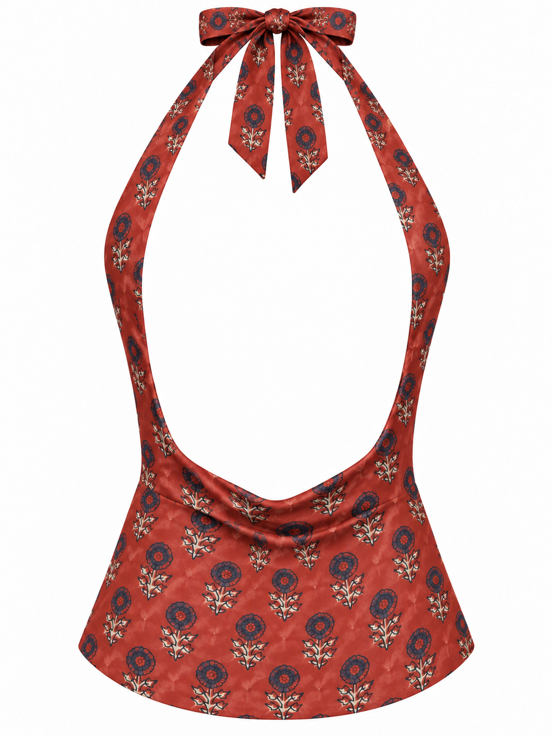 THE HALTER in red daisy