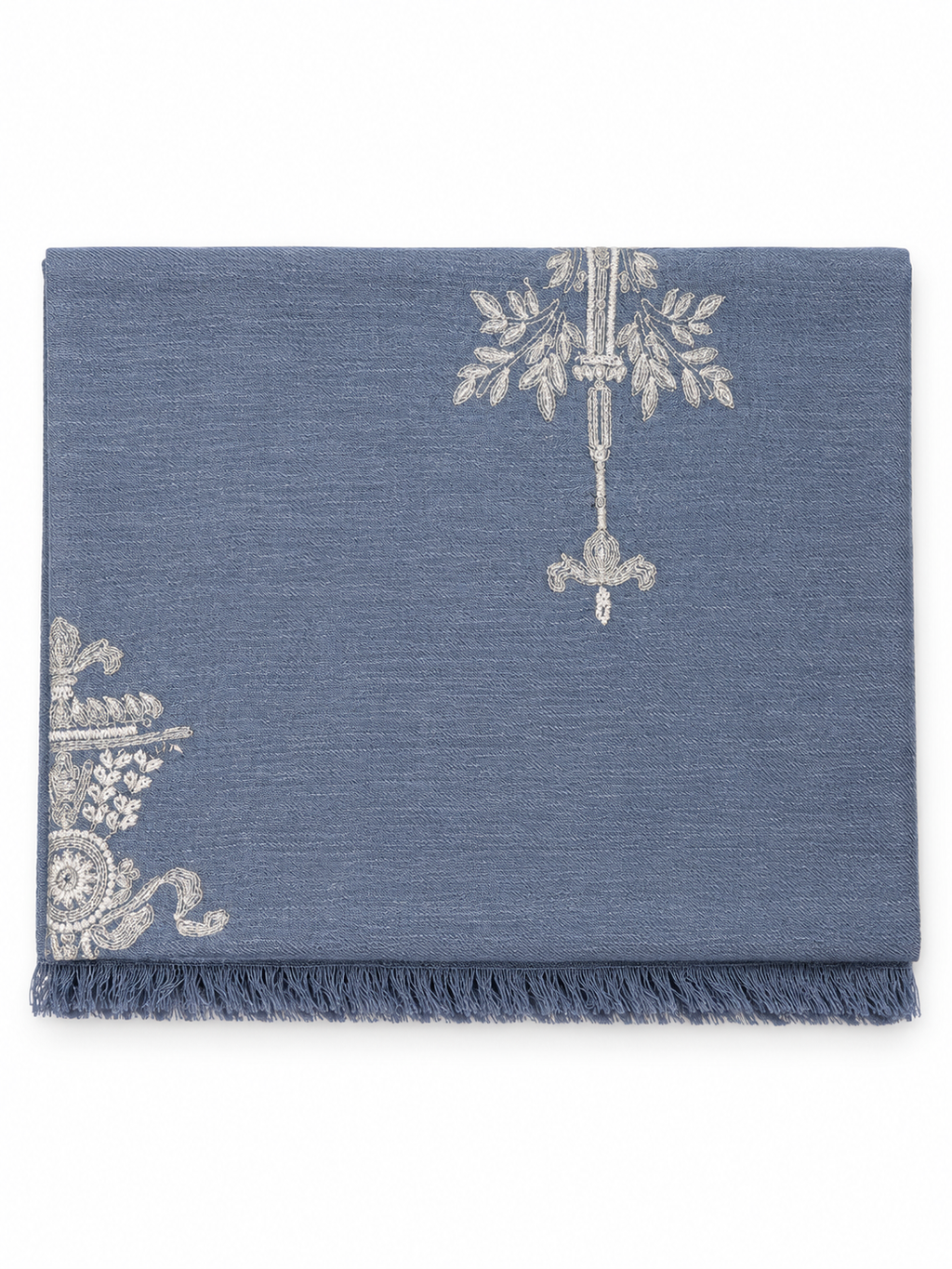 EMBROIDERED SCARF in steel