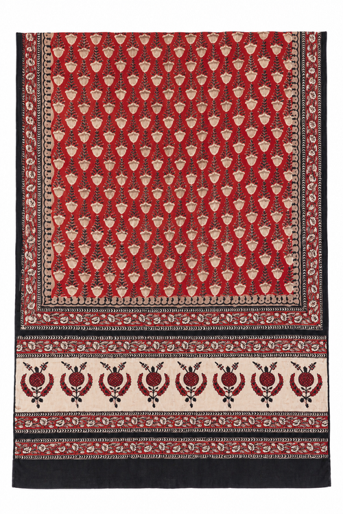 BLOCK PRINT SCARF in rust