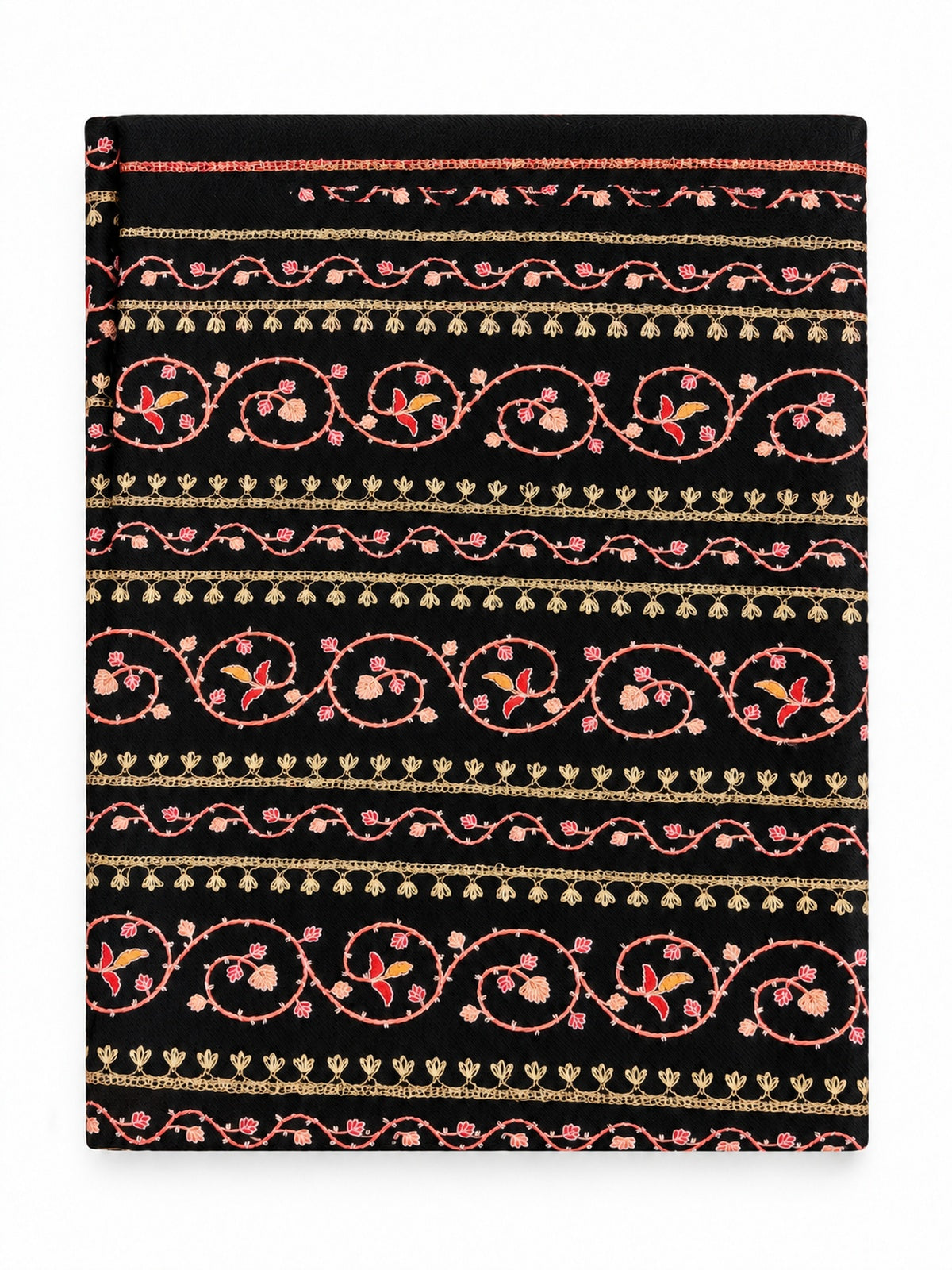 EMBROIDERED SCARF in black