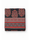 BLOCK PRINT SCARF in charcoal
