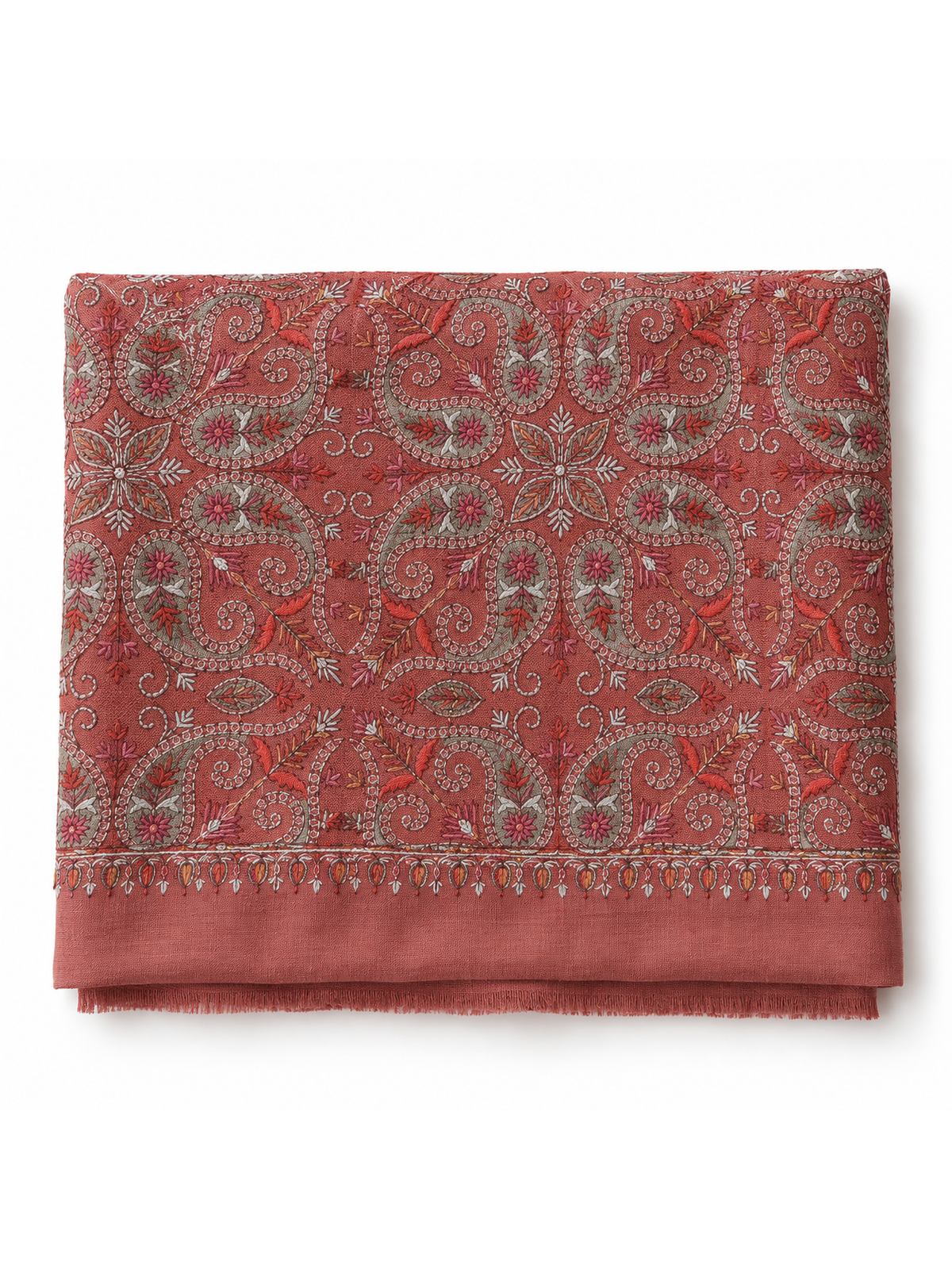 EMBROIDERED SCARF in rose