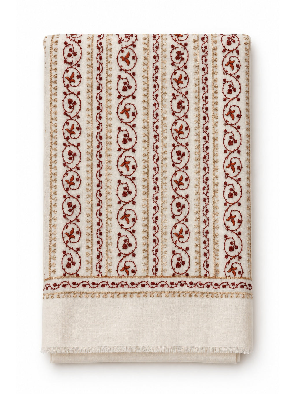 EMBROIDERED SCARF in ivory