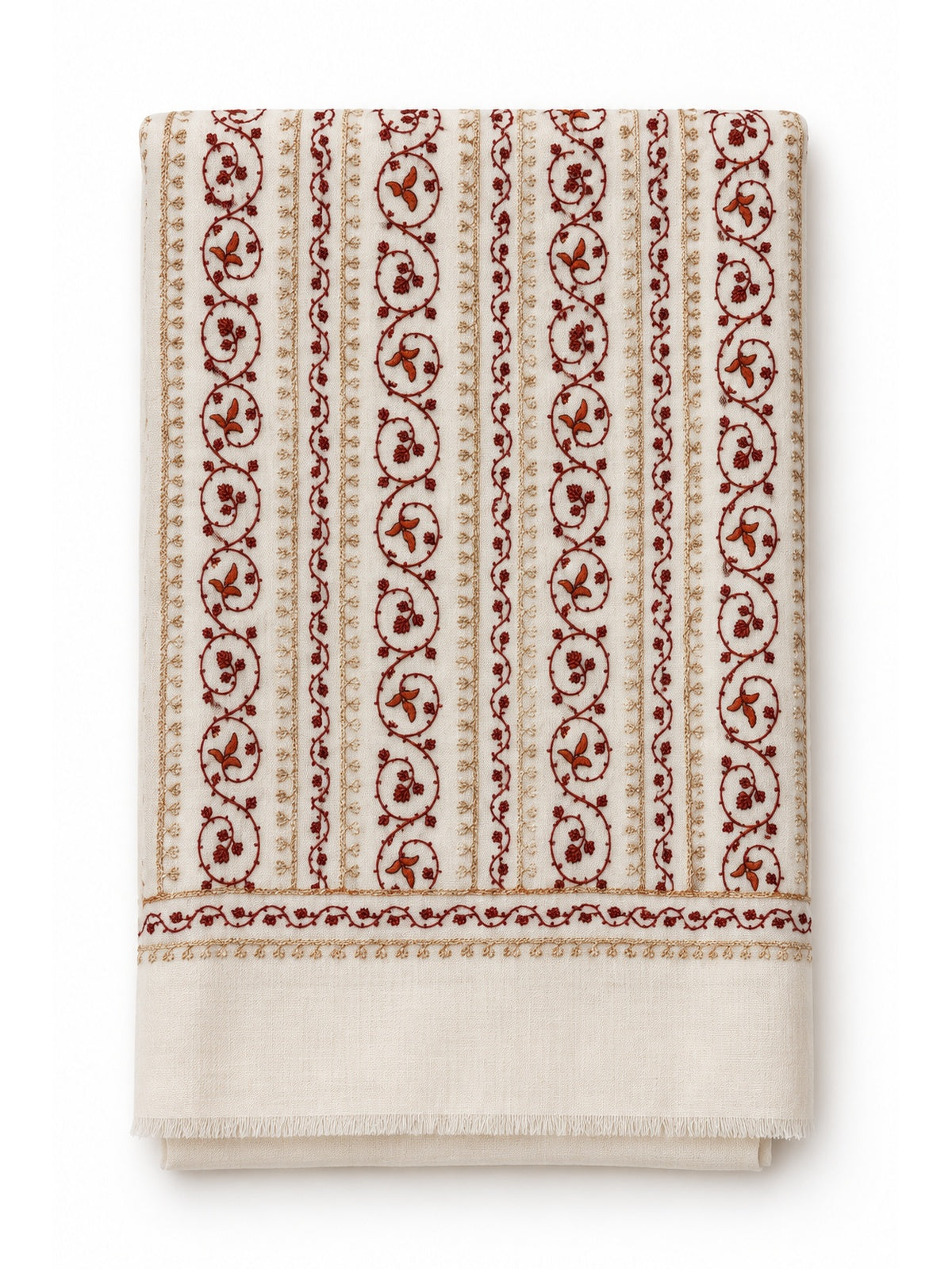 EMBROIDERED SCARF in ivory