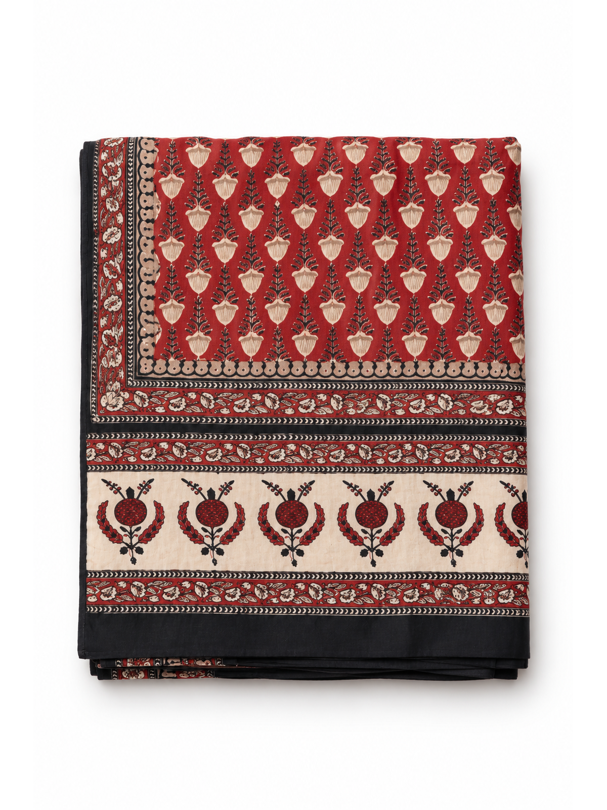BLOCK PRINT SCARF in rust