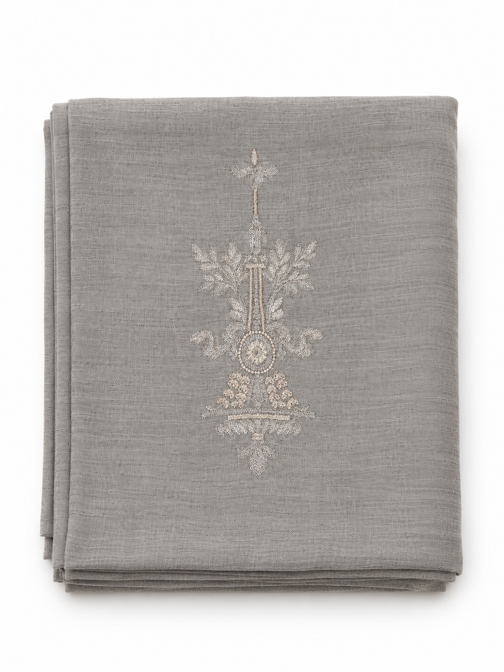 EMBROIDERED SCARF in silver