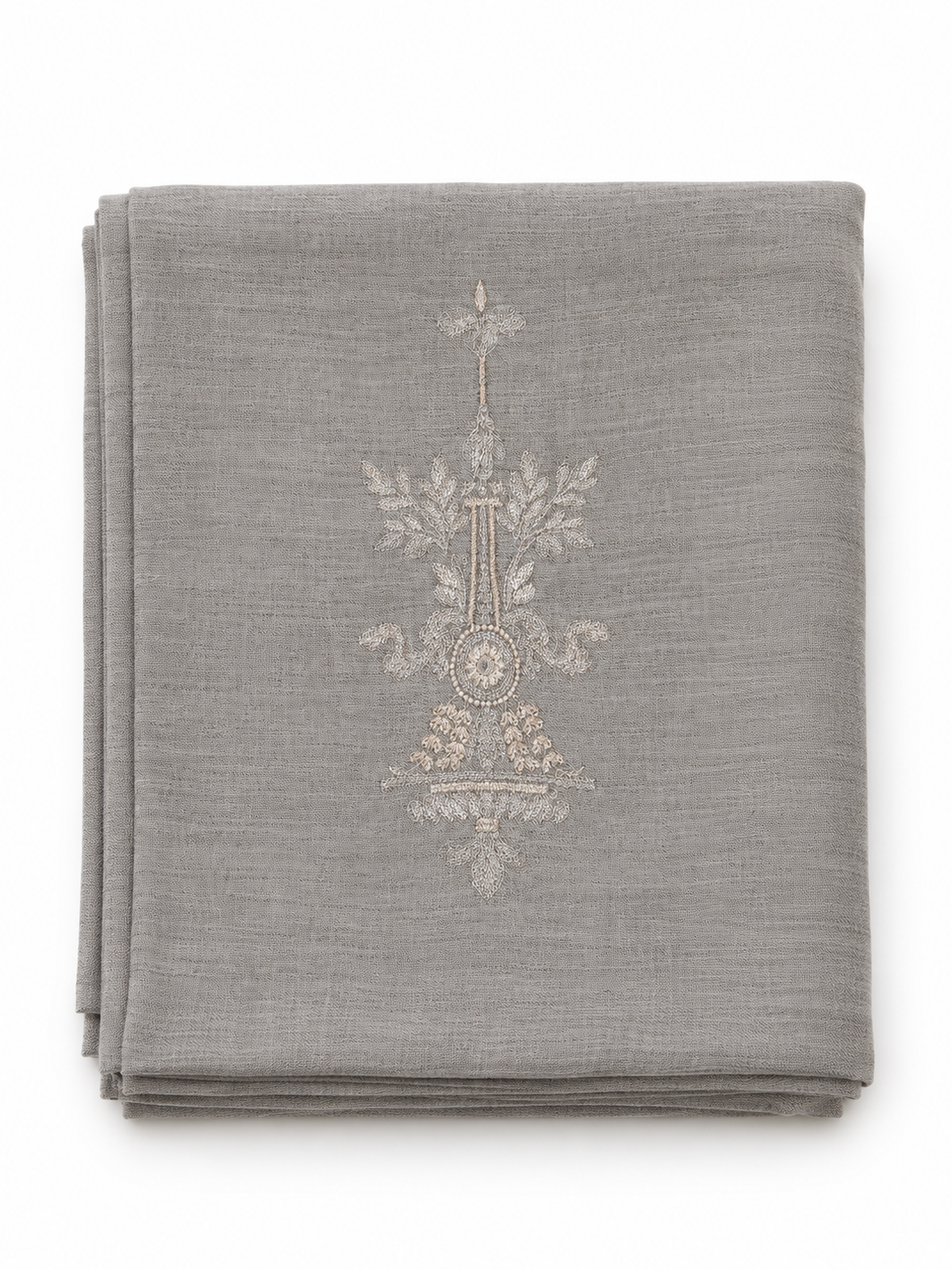 EMBROIDERED SCARF in silver