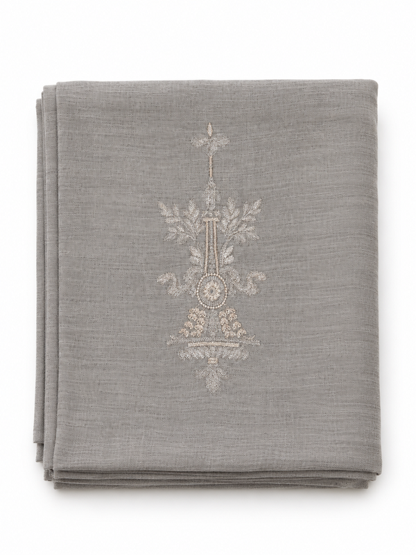 EMBROIDERED SCARF in silver